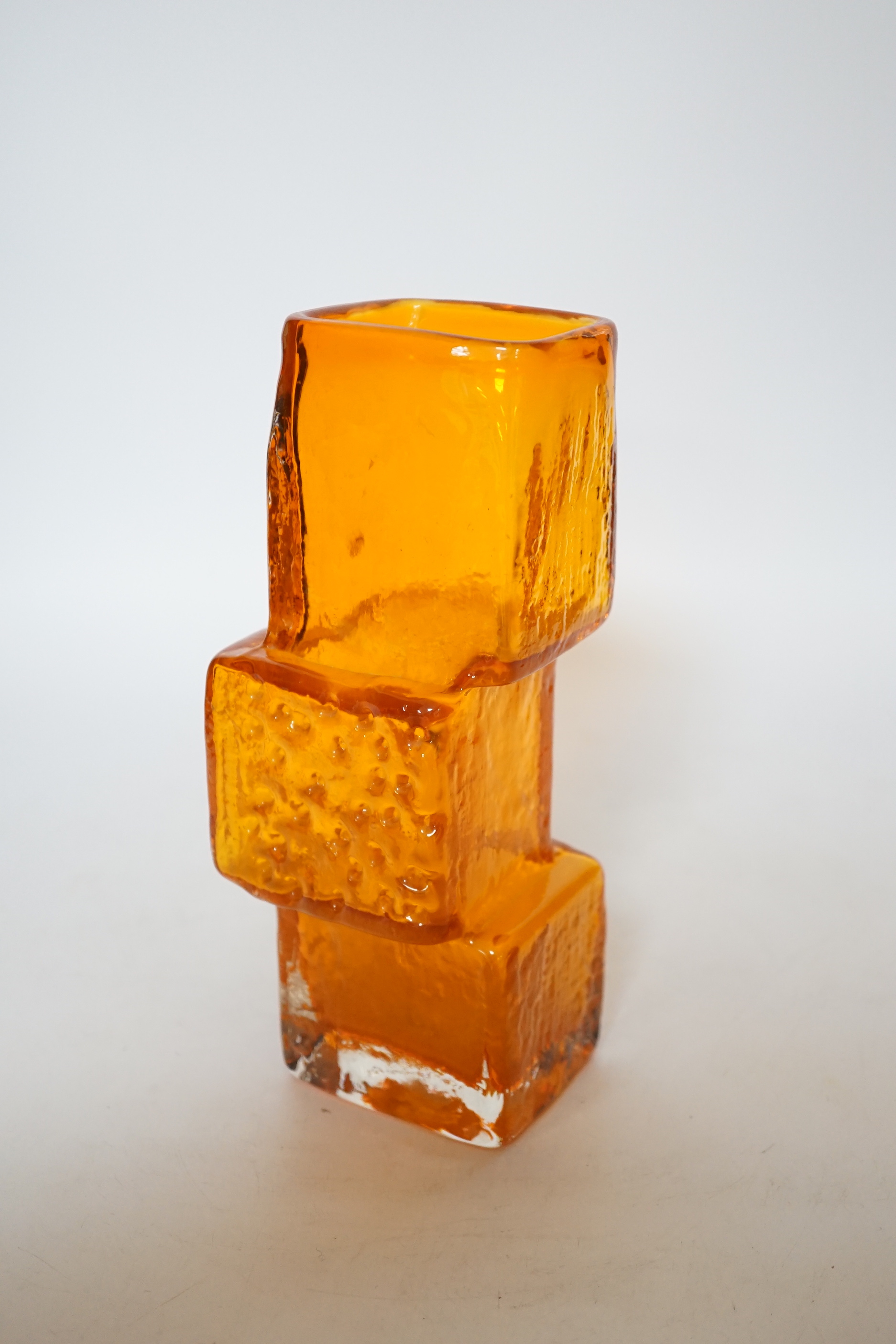 A Whitefriars ‘Drunken Bricklayer’ vase in tangerine, 22cm high